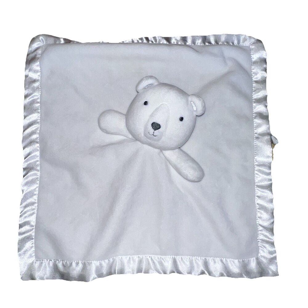 TARGET LIMITED EDITION Baby Lovey White Bear Security Blanket Plush Soft Silky
